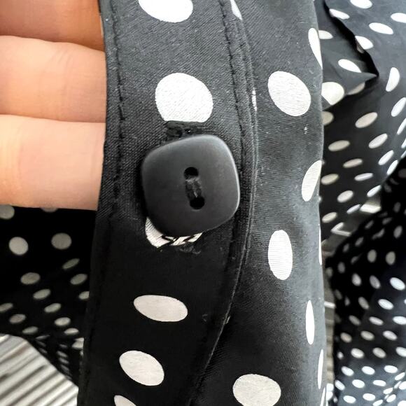 VINTAGE BELUVA SAN FRANCISCO Women's Polka Dot Button Front TopBlack White XL - Picture 8 of 16